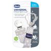 image:imageChicco TwoinOne Pacifier Clip with Loop and Ring Attachments  Loop for Teethers and Small Toys  Ring Included for KnobStyle Pacifiers  Secure Clasp is Gentle on Clothing  MulticolorGrey