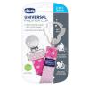 image:imageChicco TwoinOne Pacifier Clip with Loop and Ring Attachments  Loop for Teethers and Small Toys  Ring Included for KnobStyle Pacifiers  Secure Clasp is Gentle on Clothing  MulticolorPink