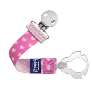 image:imageChicco TwoinOne Pacifier Clip with Loop and Ring Attachments  Loop for Teethers and Small Toys  Ring Included for KnobStyle Pacifiers  Secure Clasp is Gentle on Clothing  MulticolorPink