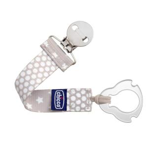 image:imageChicco TwoinOne Pacifier Clip with Loop and Ring Attachments  Loop for Teethers and Small Toys  Ring Included for KnobStyle Pacifiers  Secure Clasp is Gentle on Clothing  MulticolorGrey