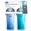 image:imageChicco Insulated Straw Sippy Cup 12 Months 9oz Toddler Training Cup with SpillFree FlipTop Lid BPAFree 3Pack MulticolorBlue DiscoverTeal