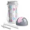 image:imageChicco Insulated Straw Sippy Cup 12 Months 9oz Toddler Training Cup with SpillFree FlipTop Lid BPAFree 3Pack MulticolorFloralPurple
