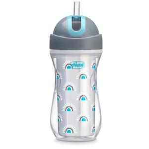 image:imageChicco Insulated Straw Sippy Cup 12 Months 9oz Toddler Training Cup with SpillFree FlipTop Lid BPAFree 3Pack MulticolorSunburst SilverBlue